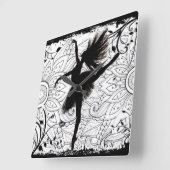 Dancer Square Wall Clock Vierkante Klok (Hoek)