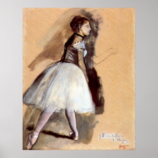 Dancer Standing van Edgar Degas, Vintage Balletkun Poster (Voorkant)