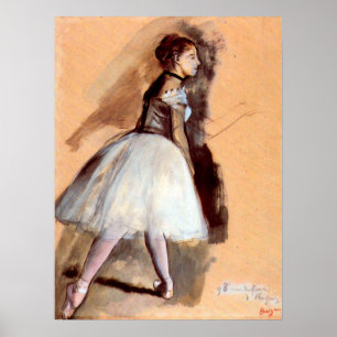 Dancer Standing van Edgar Degas, Vintage Balletkun Poster