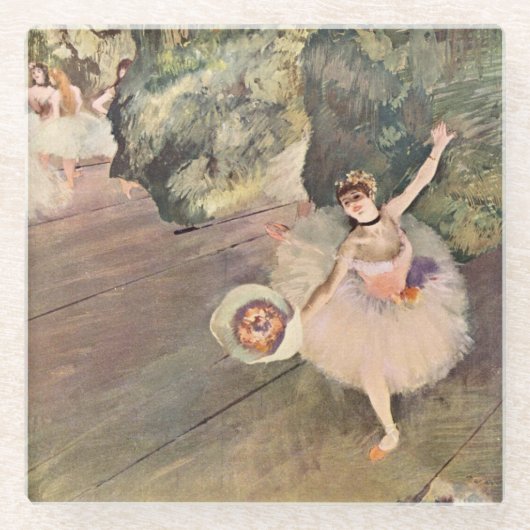 Dancer / Ster van de ballet - Degas schilderen Glazen Onderzetter (Voorkant)