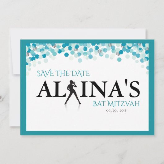 DANCER STIPPEN Bat Mitzvah ---SILVER GOTS Save The Date (Voorkant)