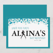 DANCER STIPPEN Bat Mitzvah ---SILVER GOTS Save The Date (Voorkant / Achterkant)