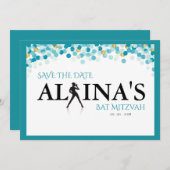 DANCER STIPPEN Bat Mitzvah Uitnodiging (Voorkant / Achterkant)