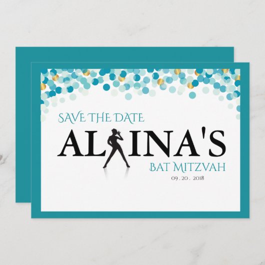 DANCER STIPPEN Bat Mitzvah Uitnodiging (Voorkant / Achterkant)