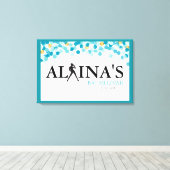 DANCER STIPPEN Bat Mitzvah Uitnodiging Canvas Afdruk (Insitu (Houten vloer))