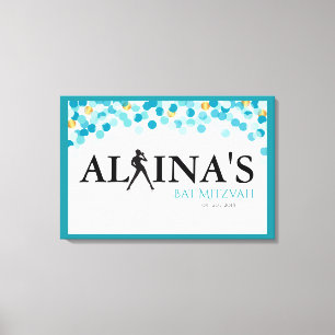 DANCER STIPPEN Bat Mitzvah Uitnodiging Canvas Afdruk