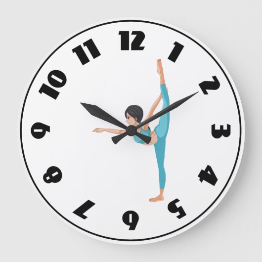 Dancer Stretching Clock Grote Klok (Voorkant)