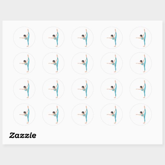 Dancer Stretching Dance Exercke Stickers (Vel)