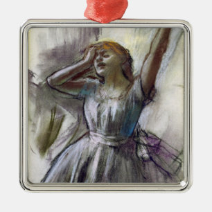 Dancer Stretching door Degas Metalen Ornament