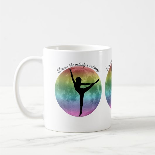 Dancer tee shirt "Rainbow moon dancer" Koffiemok (Links)
