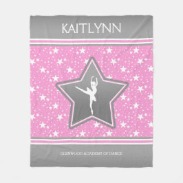 Dancer Tussen de sterren in roze met JOUW NAAM Fleece Deken