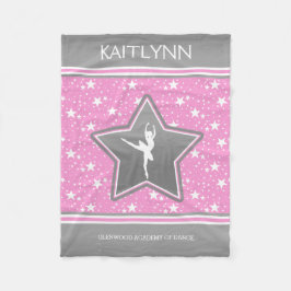 Dancer Tussen de sterren in roze met JOUW NAAM Fleece Deken