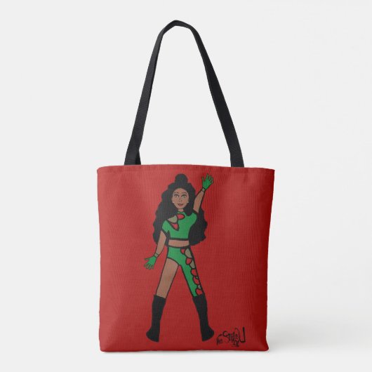 Dancer Twee Kleur Tas Rood & Groen (Achterkant)