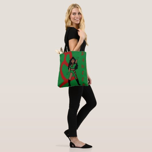 Dancer Twee Kleur Tas Rood & Groen (Op model)