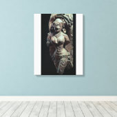 Dancer, van de Sun Temple van Kanara, Indiaan, 13t Canvas Afdruk (Insitu (Houten vloer))
