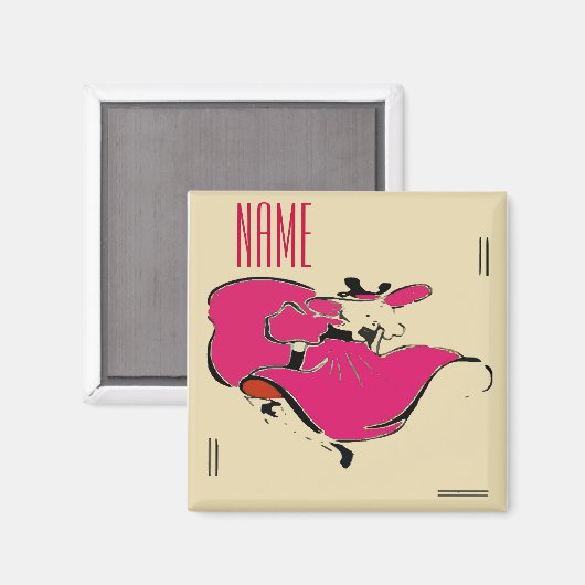 Dancer voeg naam toe magneet (Voorkant / Achterkant)