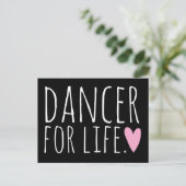 Dancer voor Life Black met hart Briefkaart (Staand voorkant)