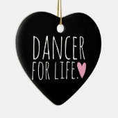 Dancer voor Life Black met hart Keramisch Ornament (Rechts)