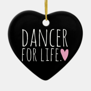 Dancer voor Life Black met hart Keramisch Ornament