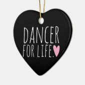 Dancer voor Life Black met hart Keramisch Ornament (Links)