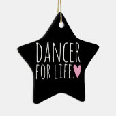 Dancer voor Life Black met hart Keramisch Ornament (Rechts)