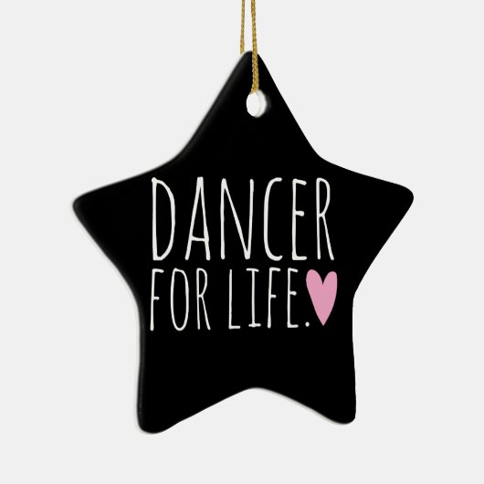 Dancer voor Life Black met hart Keramisch Ornament (Rechts)