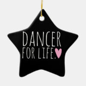 Dancer voor Life Black met hart Keramisch Ornament (Voorkant)
