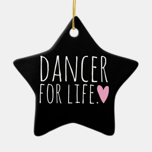 Dancer voor Life Black met hart Keramisch Ornament (Voorkant)