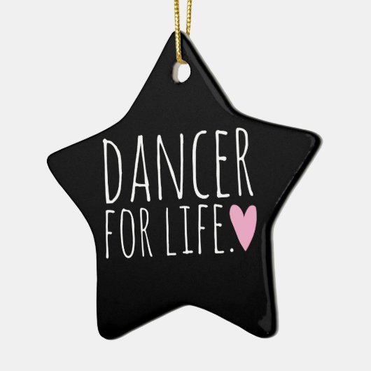 Dancer voor Life Black met hart Keramisch Ornament (Links)