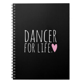 Dancer voor Life Black met hart Notitieboek