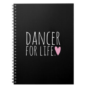 Dancer voor Life Black met hart Notitieboek