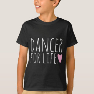 Dancer voor Life Black met hart T-shirt