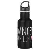 Dancer voor Life Black met hart Waterfles (Voorkant)