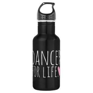 Dancer voor Life Black met hart Waterfles