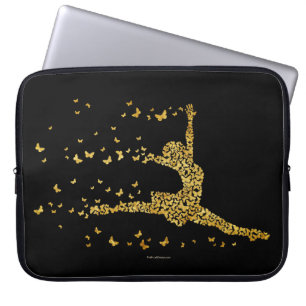 Dancer voor vlinder (goud) laptophoes laptop sleeve