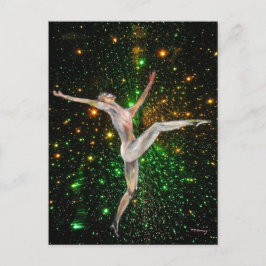 Dancer vrouw figuur en hemel met sterren mooie kun briefkaart