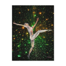 Dancer vrouw figuur en hemel met sterren mooie kun