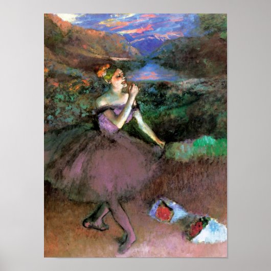 Dancer with Bouquets by Degas Poster (Voorkant)