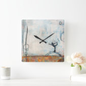 Dancer Yoga Girl Square Clock Vierkante Klok (Huis)