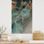 Dancer zwaaien, danser in groen door Edgar Degas Poster (Keuken)