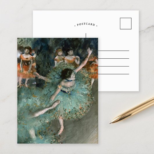 Dancer zwaaien, danser in Groen | Edgar Degas Briefkaart