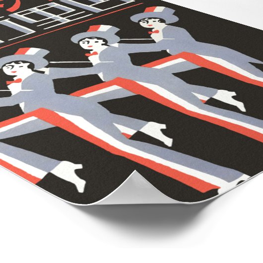 Dancers, Art Deco Japanse Matchbox Label  Poster (Hoek)