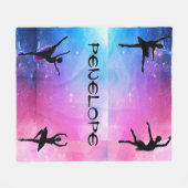 Dancers Blue & Pink Abstract Ballerina Blanket Fleece Deken (Voorkant (Horizontaal))