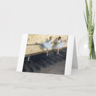 Dancers die aan de Barre, Edgar Degas oefenen Kaart