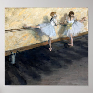 Dancers die aan de Barre, Edgar Degas oefenen Poster