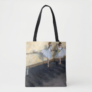 Dancers die aan de Barre, Edgar Degas oefenen Tote Bag