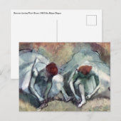 Dancers die hun schoenen uittrekken van Edgar Dega Briefkaart (Voorkant / Achterkant)