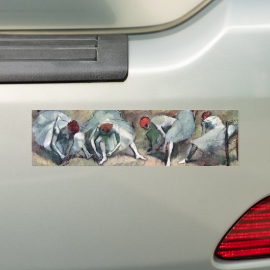 Dancers die hun schoenen uittrekken van Edgar Dega Bumpersticker (Op auto)