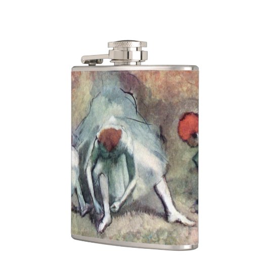 Dancers die hun schoenen uittrekken van Edgar Dega Heupfles (Links)