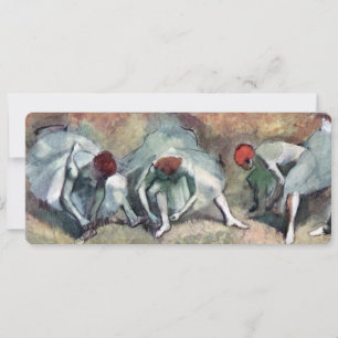 Dancers die hun schoenen uittrekken van Edgar Dega Kaart